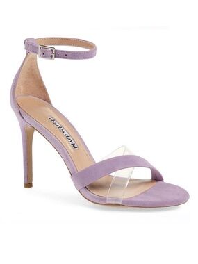 Charles David Lilac Suede Ankle-Strap Stiletto Sandals